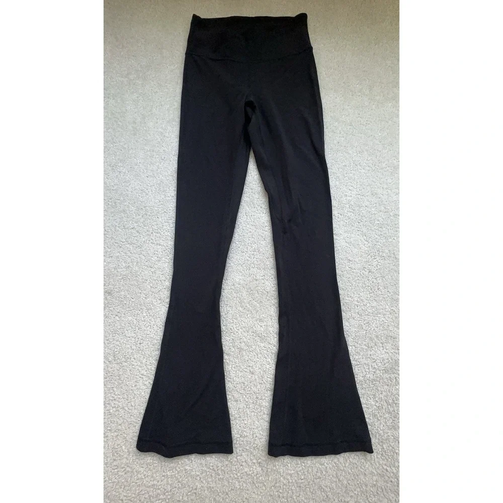 Lululemon Flare Leggings Pants Solid Black Size 6 Inseam 32